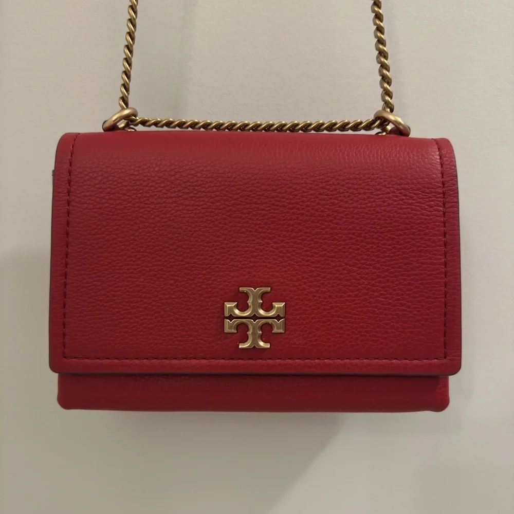 Tory Burch Red Leather Chain Crossbody